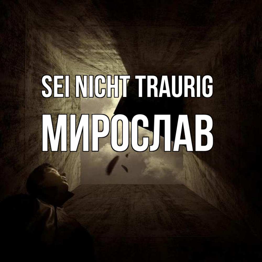 Открытка на каждый день с именем, Мирослав Sei nicht traurig жуть Прикольная открытка с пожеланием онлайн скачать бесплатно 