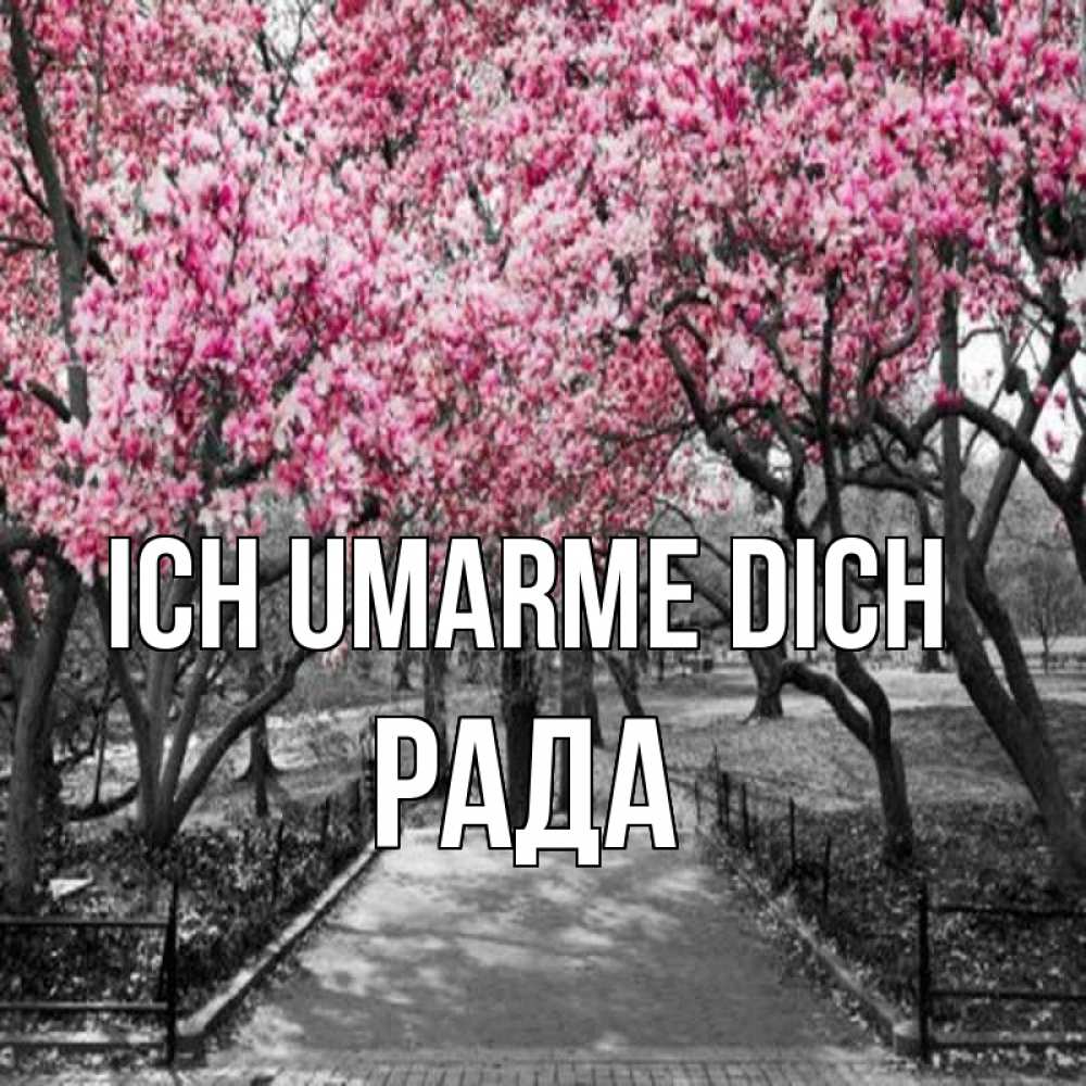 Открытка на каждый день с именем, Рада Ich umarme dich обработанное фото Прикольная открытка с пожеланием онлайн скачать бесплатно 