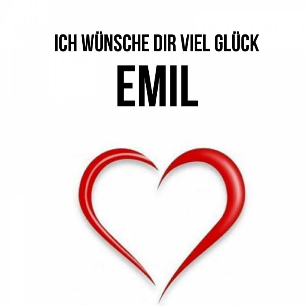 Открытка на каждый день с именем, Emil Ich wünsche dir viel Glück для удачливых людей Прикольная открытка с пожеланием онлайн скачать бесплатно 