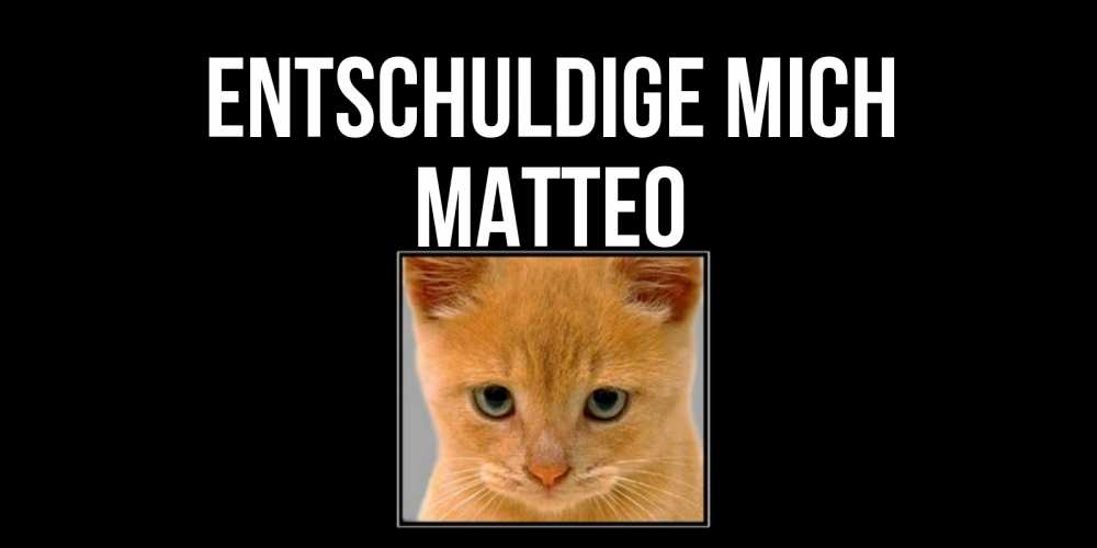 Открытка на каждый день с именем, Matteo Entschuldige mich рыжий грустный кот просит прощения Прикольная открытка с пожеланием онлайн скачать бесплатно 