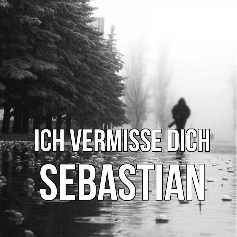 Открытка на каждый день с именем, Sebastian Ich vermisse dich приходи Прикольная открытка с пожеланием онлайн скачать бесплатно 