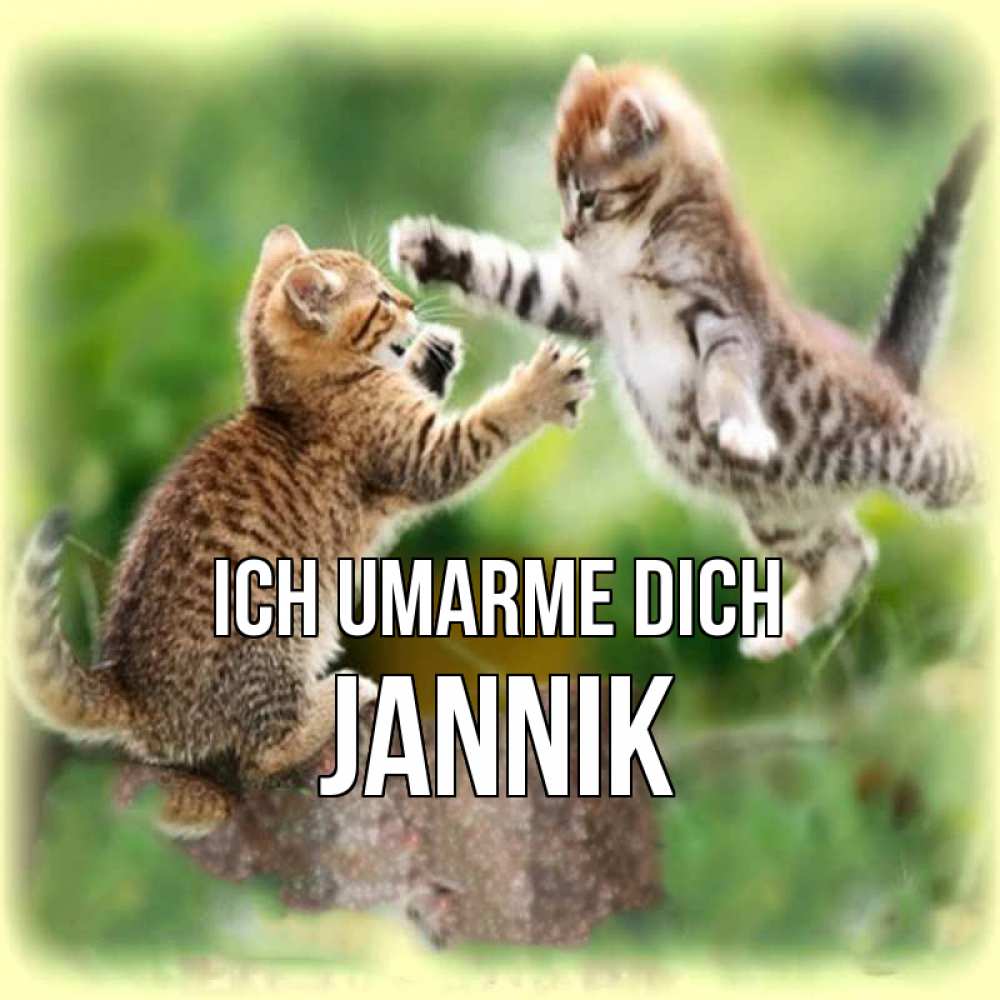 Открытка на каждый день с именем, Jannik Ich umarme dich игры котят Прикольная открытка с пожеланием онлайн скачать бесплатно 