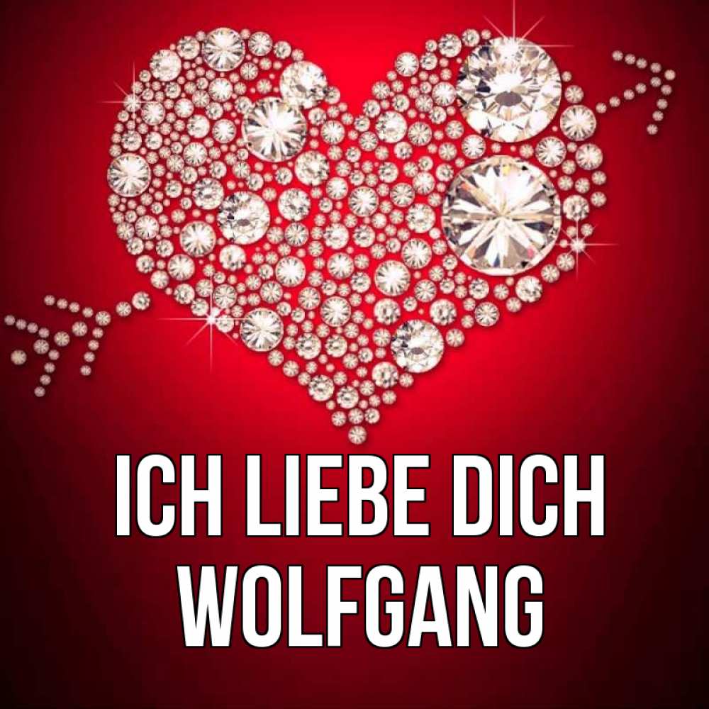 Открытка на каждый день с именем, Wolfgang Ich liebe dich стрела купидона Прикольная открытка с пожеланием онлайн скачать бесплатно 
