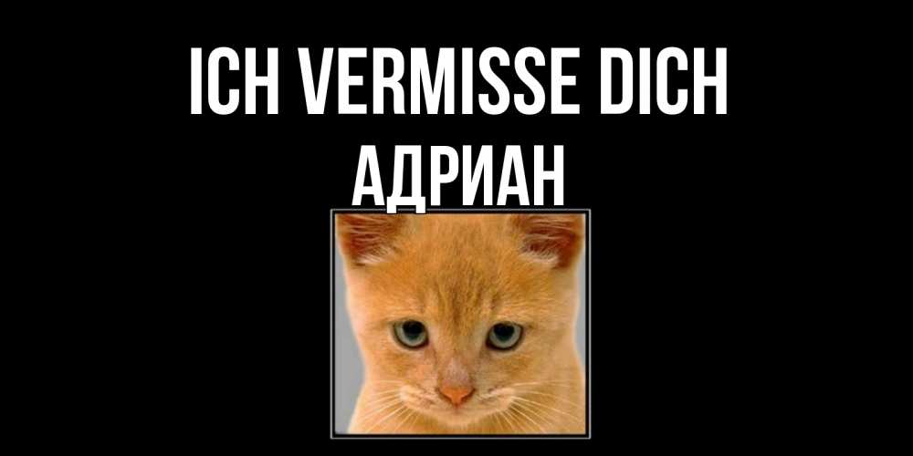 Открытка на каждый день с именем, Адриан Ich vermisse dich открытки рыжий котенок скучает по тебе Прикольная открытка с пожеланием онлайн скачать бесплатно 