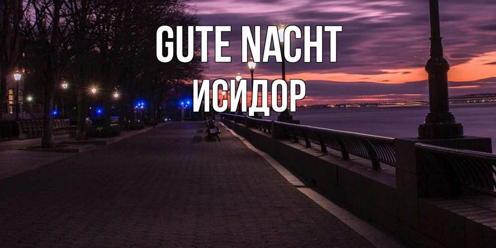 Открытка на каждый день с именем, Исидор Gute Nacht фонари на фоне реки Прикольная открытка с пожеланием онлайн скачать бесплатно 