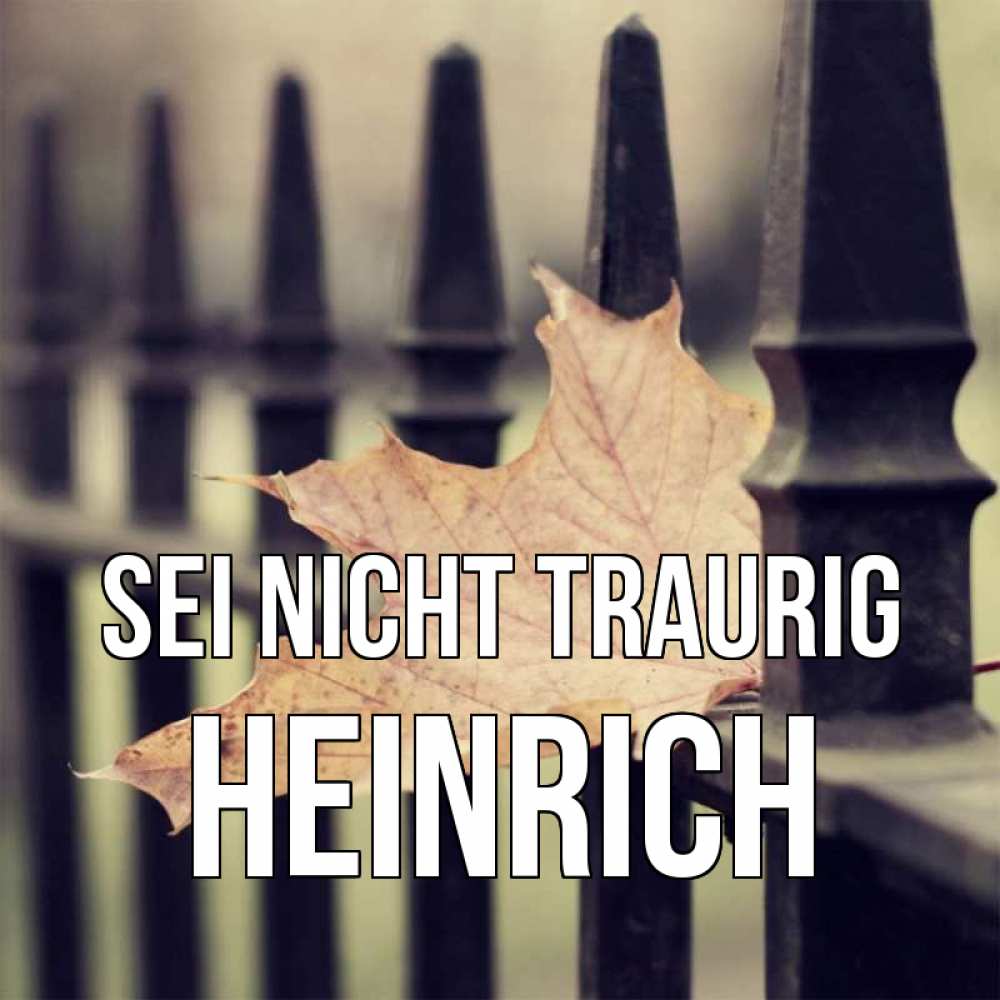 Открытка на каждый день с именем, Heinrich Sei nicht traurig лист клена Прикольная открытка с пожеланием онлайн скачать бесплатно 