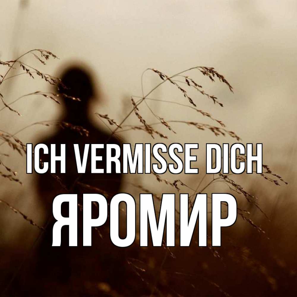 Открытка на каждый день с именем, Яромир Ich vermisse dich силуэт девушки Прикольная открытка с пожеланием онлайн скачать бесплатно 