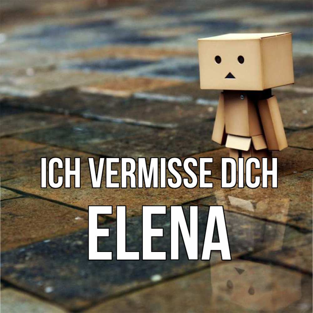 Открытка на каждый день с именем, Elena Ich vermisse dich куколка из картона в стиле майнкрафт Прикольная открытка с пожеланием онлайн скачать бесплатно 