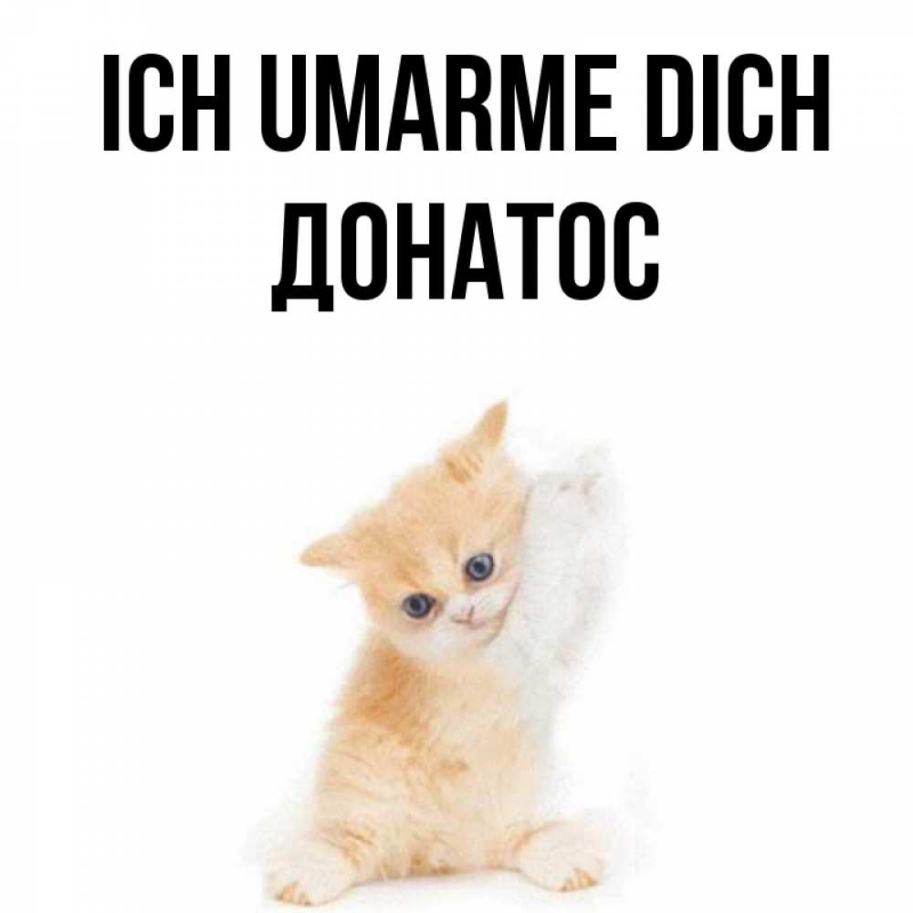 Открытка на каждый день с именем, Донатос Ich umarme dich я хочу очень скорее обнимаешек Прикольная открытка с пожеланием онлайн скачать бесплатно 