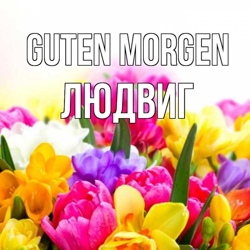 Открытка на каждый день с именем, Людвиг Guten Morgen создать открытку со свое подписью Прикольная открытка с пожеланием онлайн скачать бесплатно 