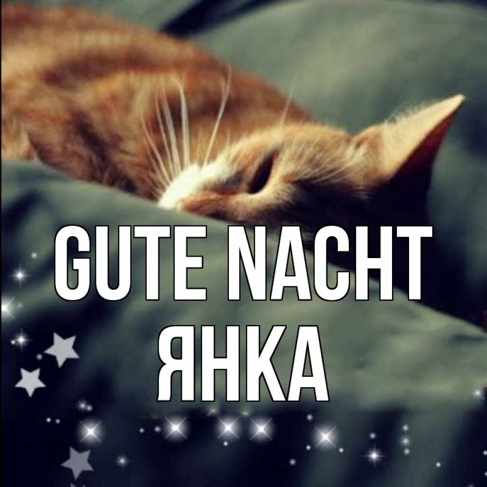 Открытка на каждый день с именем, Янка Gute Nacht кроватка Прикольная открытка с пожеланием онлайн скачать бесплатно 