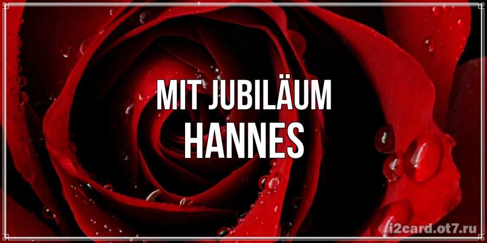 Открытка на каждый день с именем, Hannes Mit Jubiläum крупная бордовая роза Прикольная открытка с пожеланием онлайн скачать бесплатно 