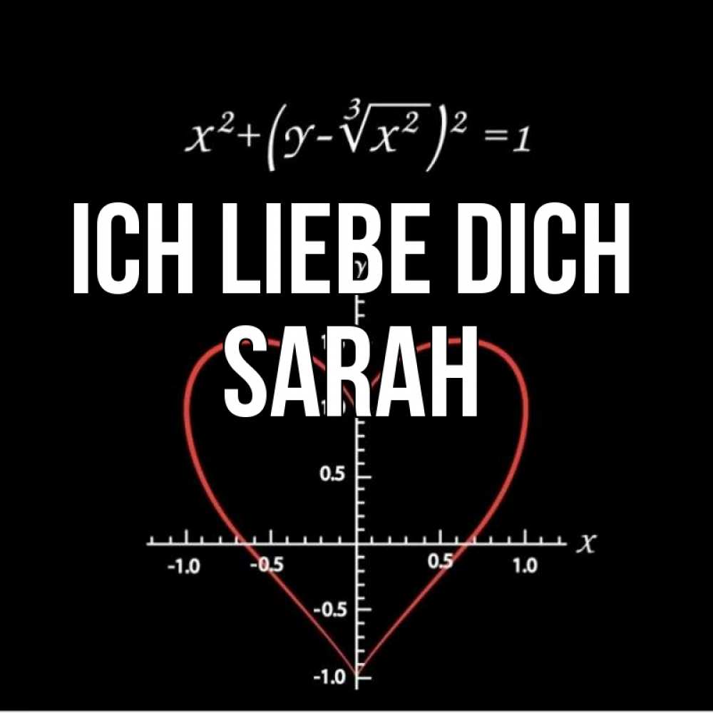 Открытка на каждый день с именем, Sarah Ich liebe dich сердечная формула Прикольная открытка с пожеланием онлайн скачать бесплатно 
