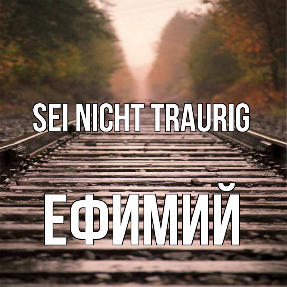 Открытка на каждый день с именем, Ефимий Sei nicht traurig лес и железная дорога Прикольная открытка с пожеланием онлайн скачать бесплатно 