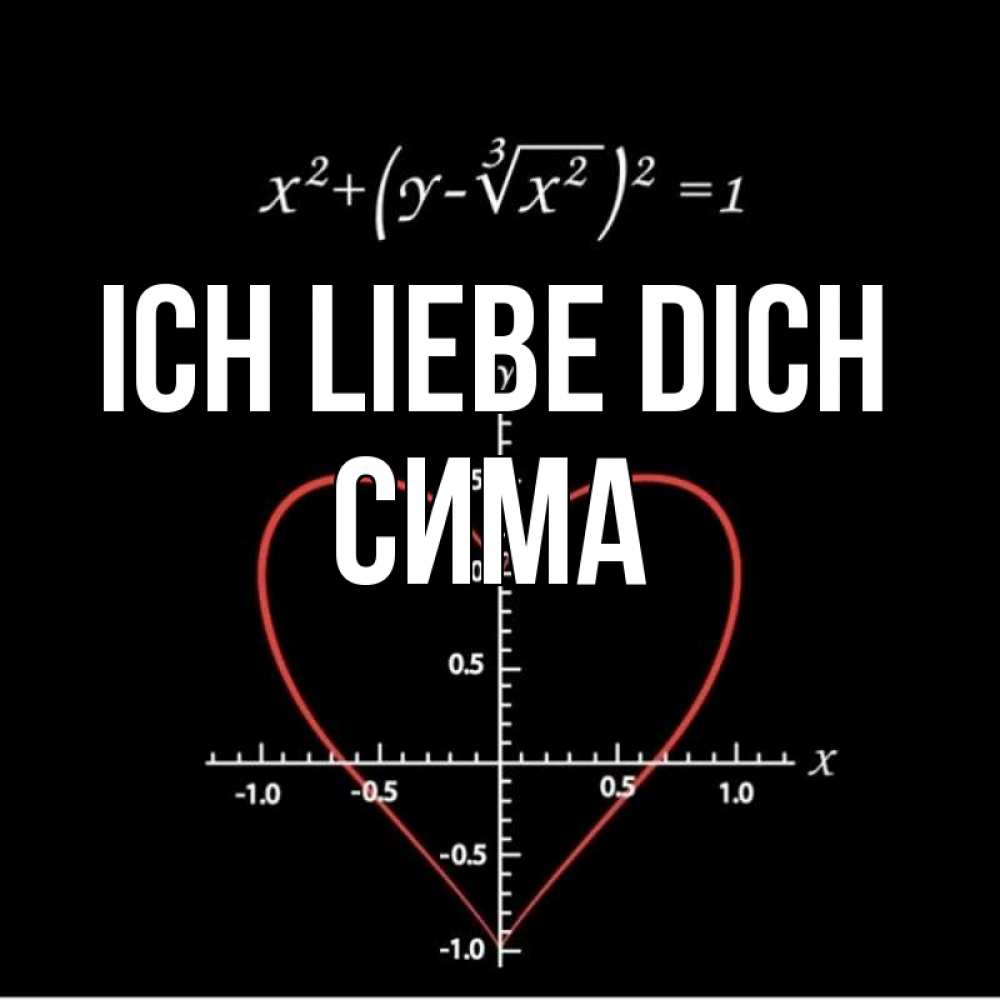 Открытка на каждый день с именем, Сима Ich liebe dich сердечная формула Прикольная открытка с пожеланием онлайн скачать бесплатно 