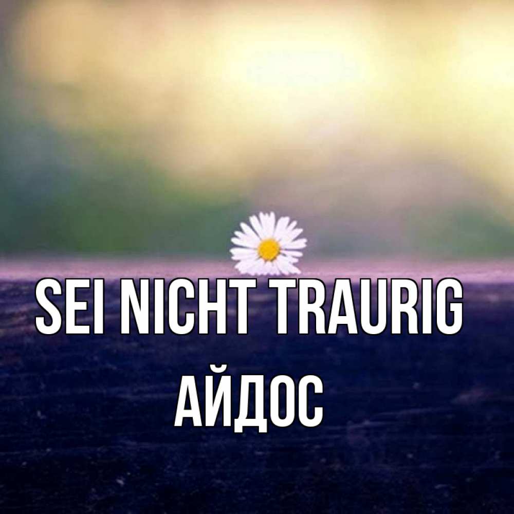 Открытка на каждый день с именем, Айдос Sei nicht traurig красота Прикольная открытка с пожеланием онлайн скачать бесплатно 