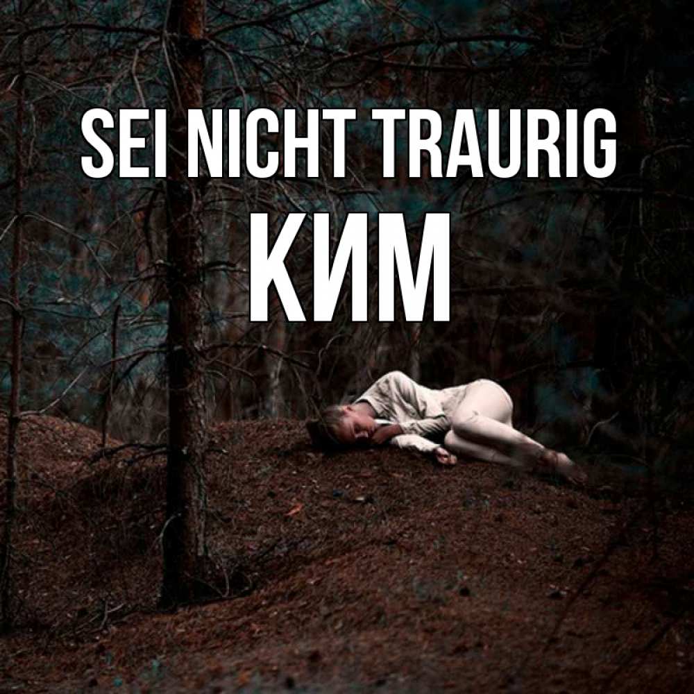 Открытка на каждый день с именем, Ким Sei nicht traurig лес Прикольная открытка с пожеланием онлайн скачать бесплатно 