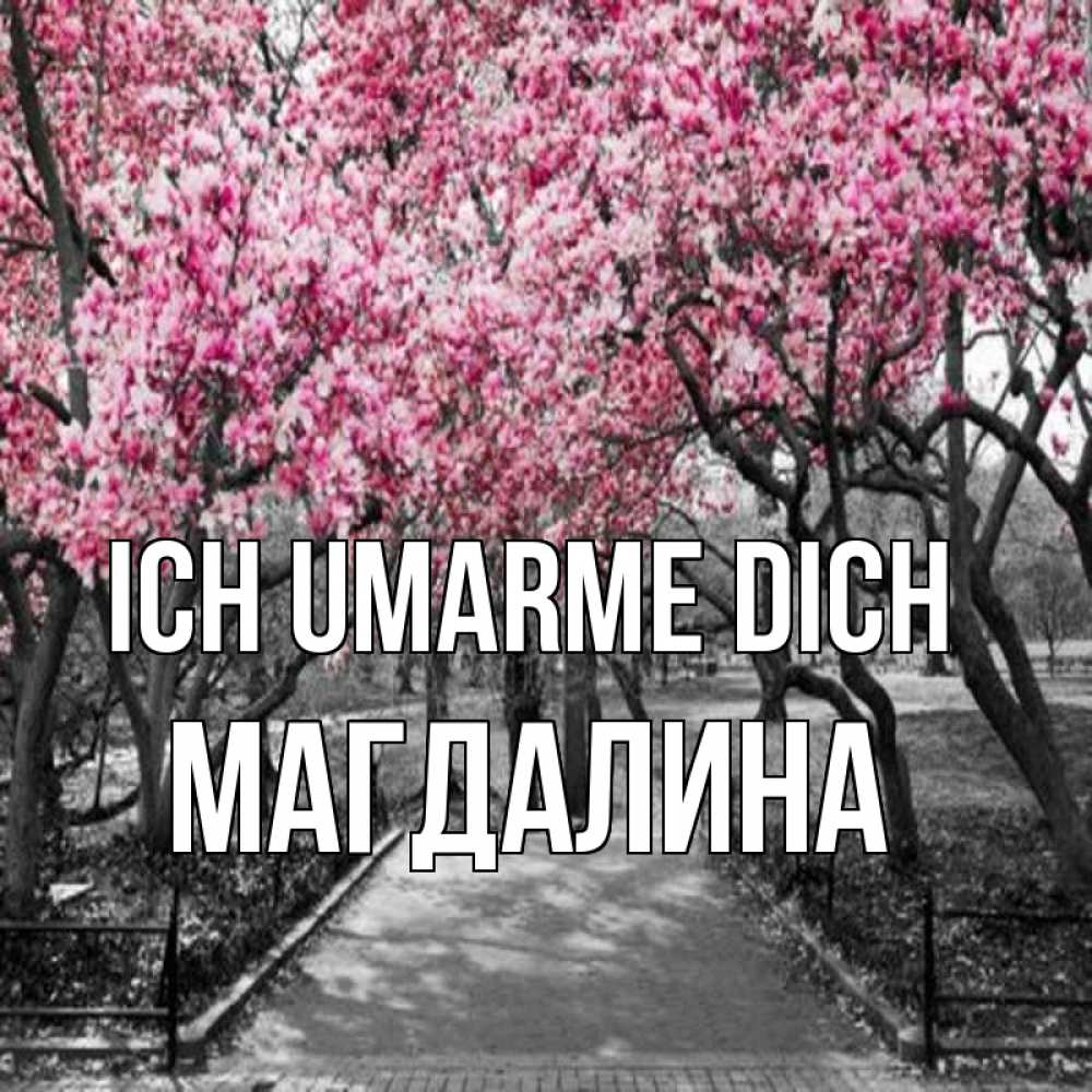 Открытка на каждый день с именем, Магдалина Ich umarme dich обработанное фото Прикольная открытка с пожеланием онлайн скачать бесплатно 