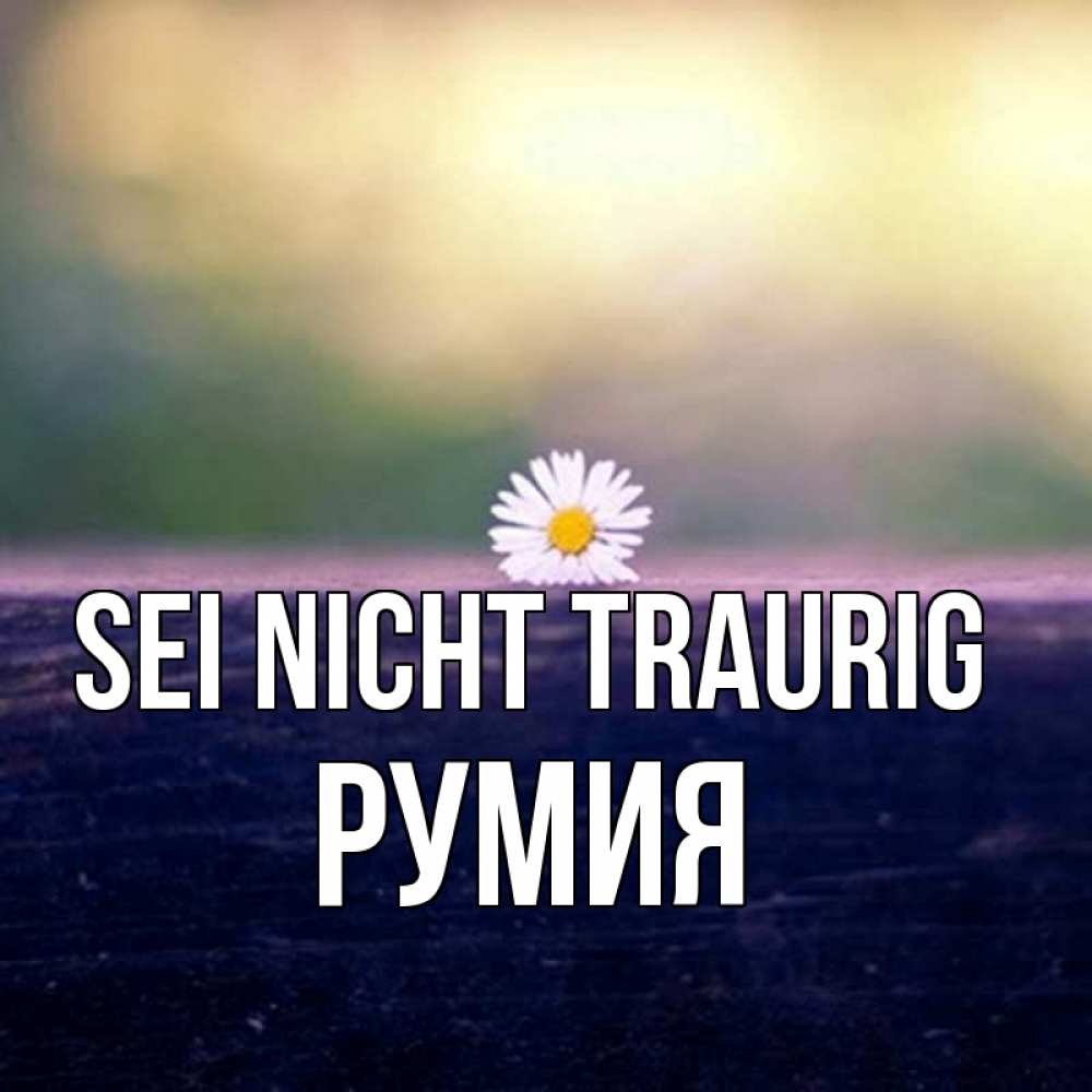 Открытка на каждый день с именем, Румия Sei nicht traurig красота Прикольная открытка с пожеланием онлайн скачать бесплатно 