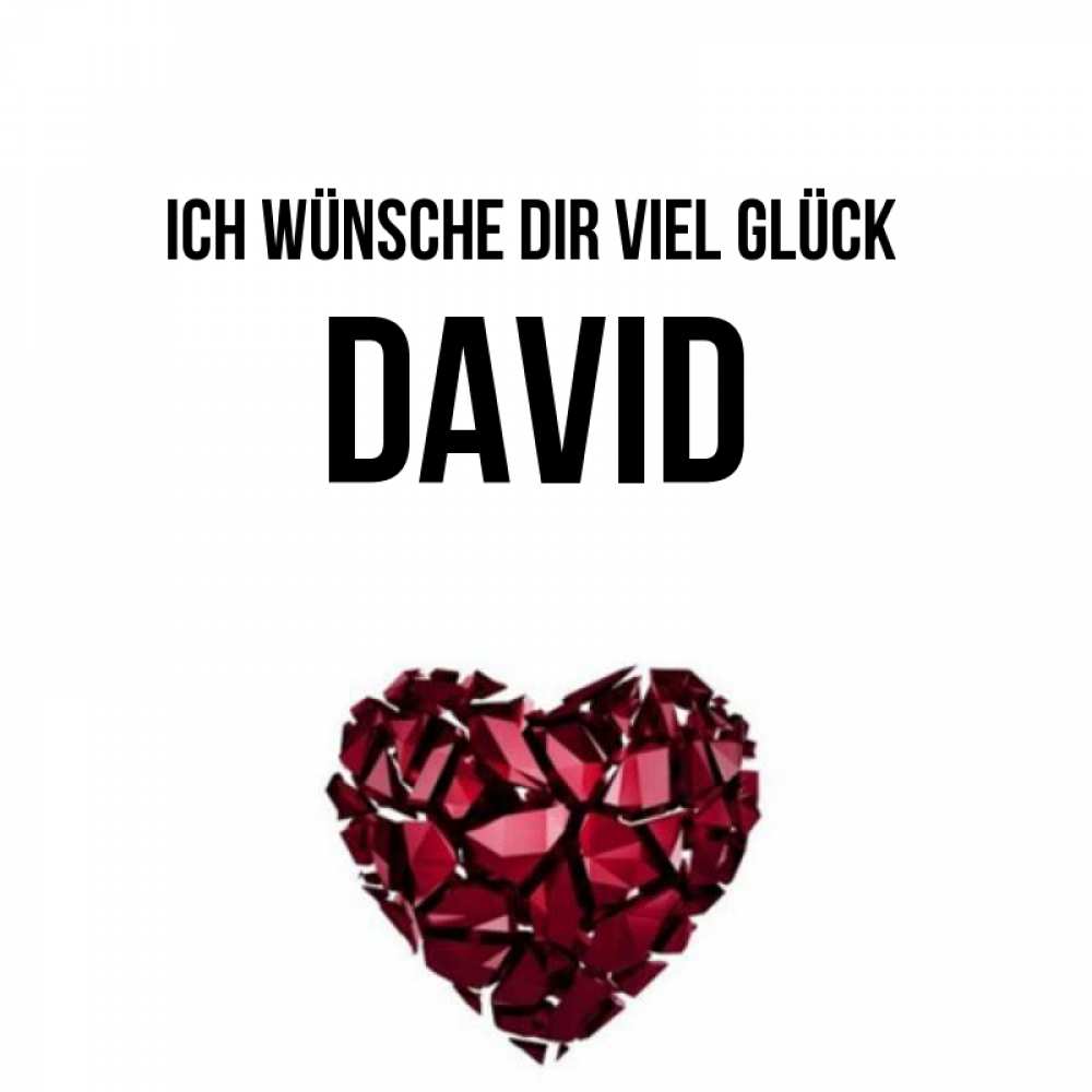 Открытка на каждый день с именем, David Ich wünsche dir viel Glück бордовое из кристаллов  1 Прикольная открытка с пожеланием онлайн скачать бесплатно 