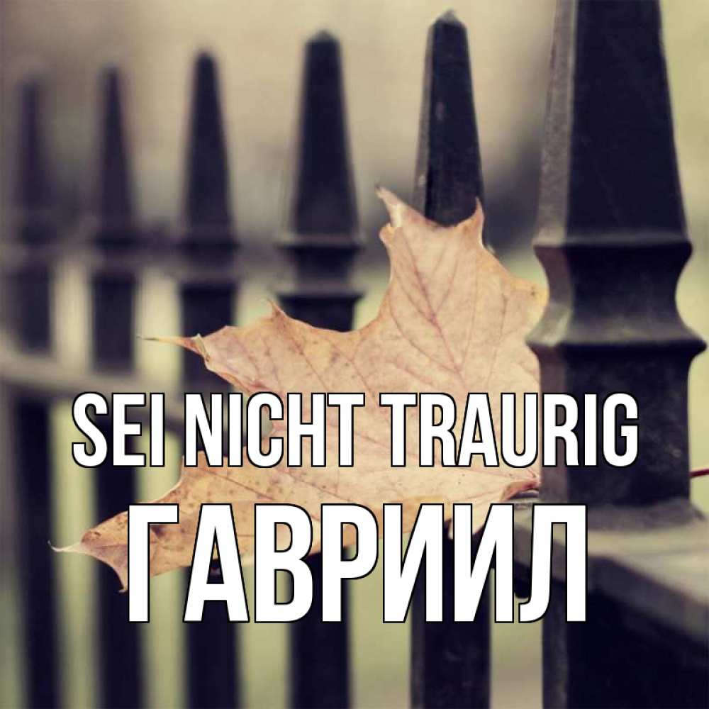 Открытка на каждый день с именем, Гавриил Sei nicht traurig лист клена Прикольная открытка с пожеланием онлайн скачать бесплатно 