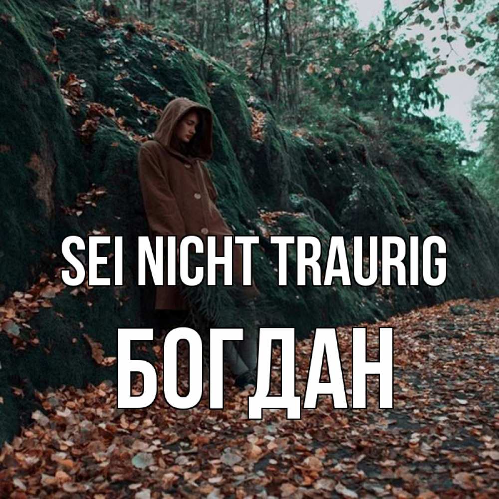 Открытка на каждый день с именем, Богдан Sei nicht traurig осенний лес Прикольная открытка с пожеланием онлайн скачать бесплатно 