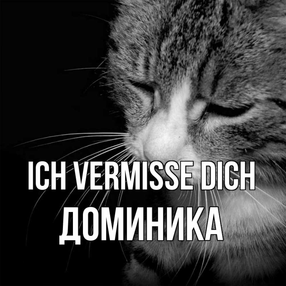 Открытка на каждый день с именем, Доминика Ich vermisse dich мне скучно Прикольная открытка с пожеланием онлайн скачать бесплатно 