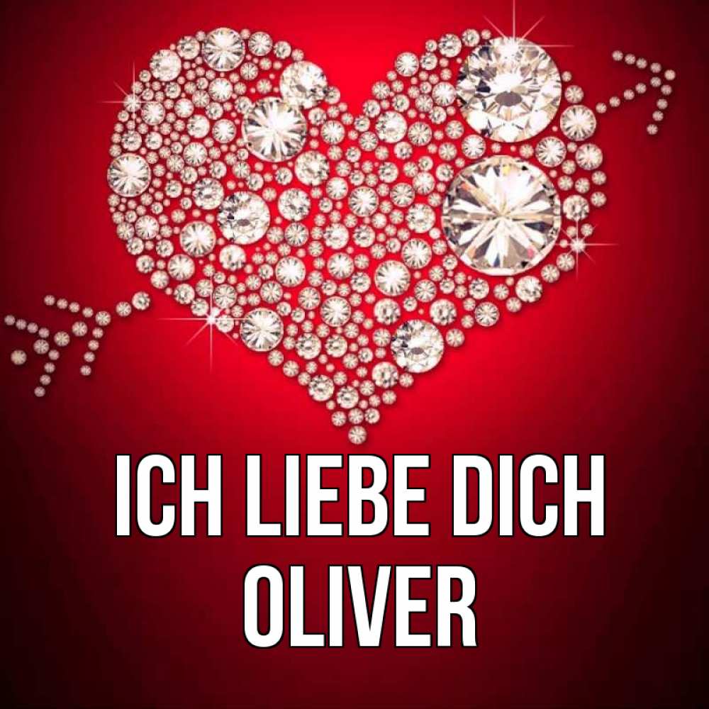 Открытка на каждый день с именем, Oliver Ich liebe dich стрела купидона Прикольная открытка с пожеланием онлайн скачать бесплатно 