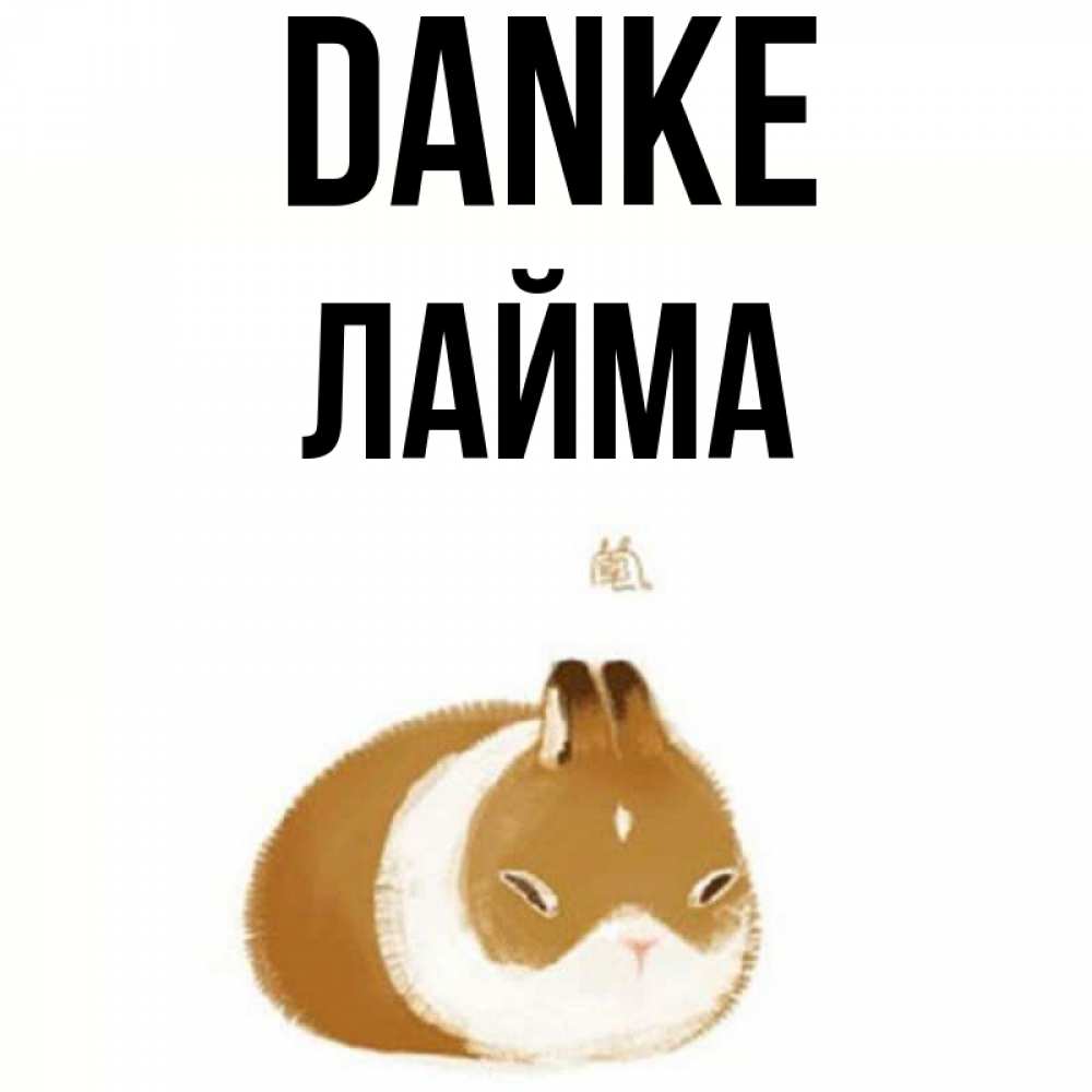 Открытка на каждый день с именем, Лайма Danke коричнево белый домашний питомец Прикольная открытка с пожеланием онлайн скачать бесплатно 
