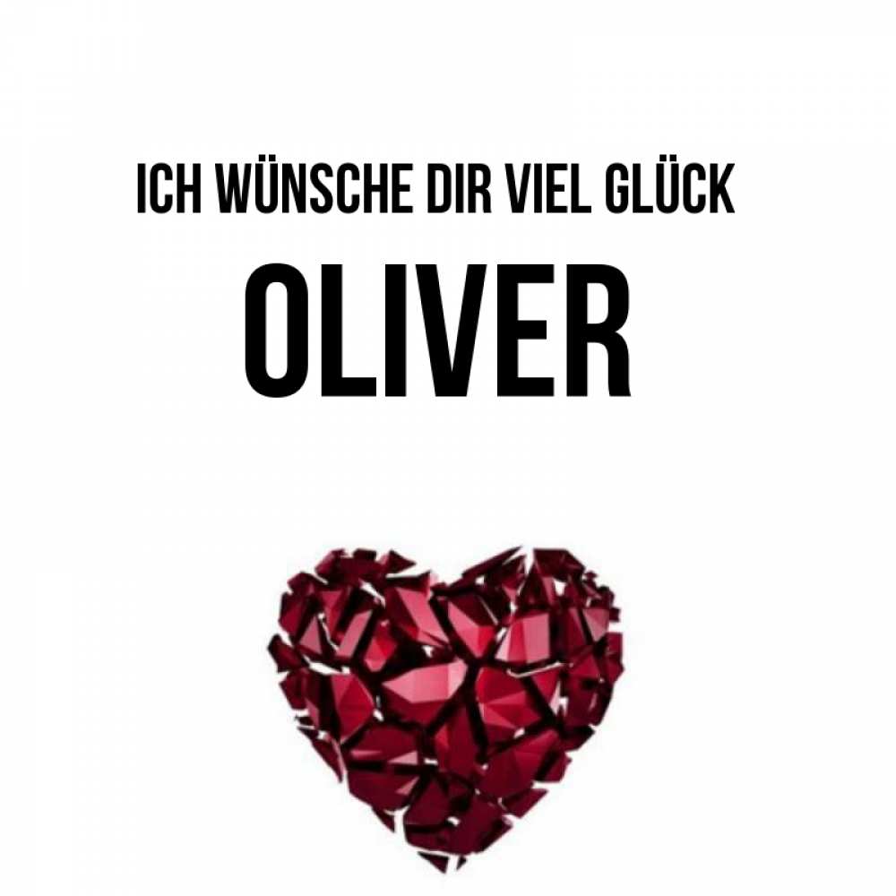 Открытка на каждый день с именем, Oliver Ich wünsche dir viel Glück бордовое из кристаллов  1 Прикольная открытка с пожеланием онлайн скачать бесплатно 