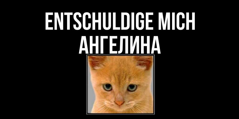 Открытка на каждый день с именем, Ангелина Entschuldige mich рыжий грустный кот просит прощения Прикольная открытка с пожеланием онлайн скачать бесплатно 