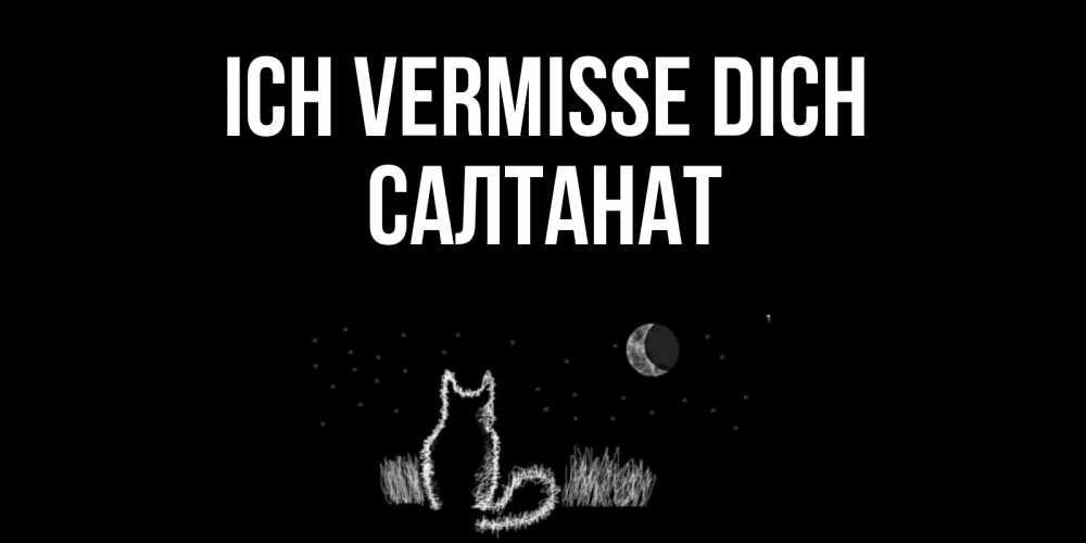 Открытка на каждый день с именем, Салтанат Ich vermisse dich кот Прикольная открытка с пожеланием онлайн скачать бесплатно 