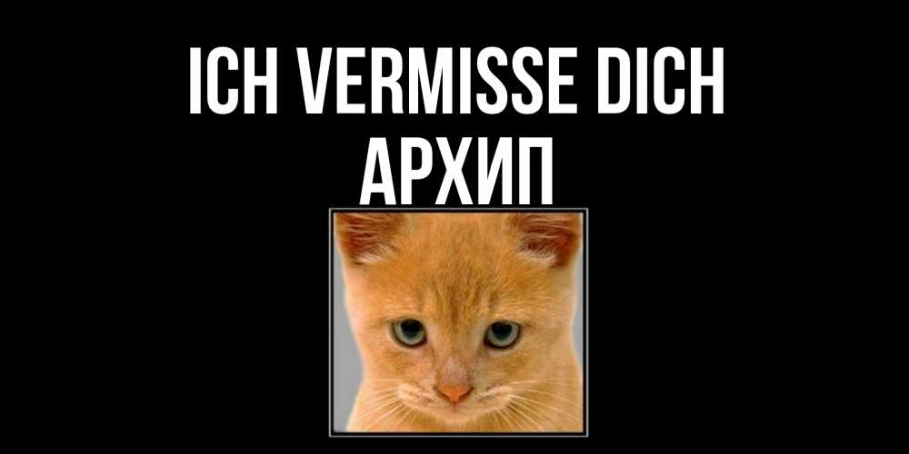 Открытка на каждый день с именем, Архип Ich vermisse dich открытки рыжий котенок скучает по тебе Прикольная открытка с пожеланием онлайн скачать бесплатно 