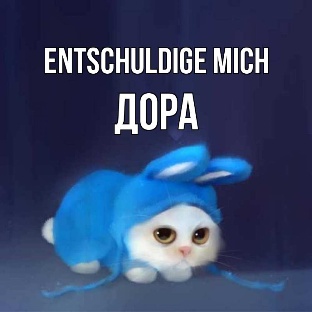 Открытка на каждый день с именем, Дора Entschuldige mich невинный котозай просит прощения Прикольная открытка с пожеланием онлайн скачать бесплатно 