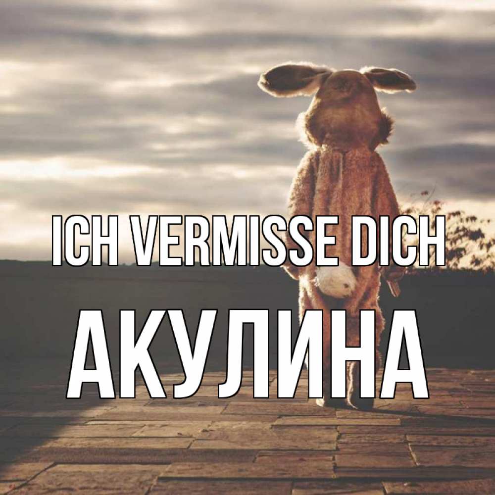 Открытка на каждый день с именем, Акулина Ich vermisse dich даже в костюме зайца Прикольная открытка с пожеланием онлайн скачать бесплатно 