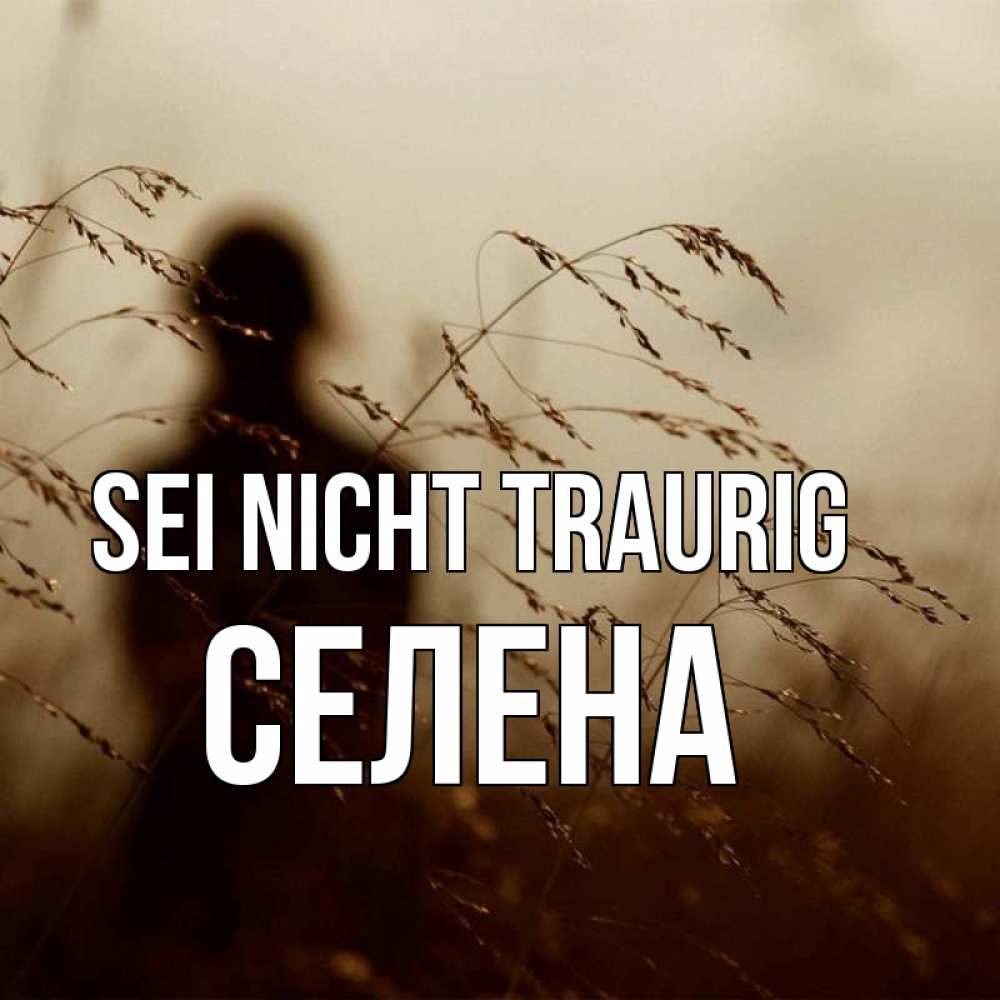 Открытка на каждый день с именем, Селена Sei nicht traurig грусть Прикольная открытка с пожеланием онлайн скачать бесплатно 