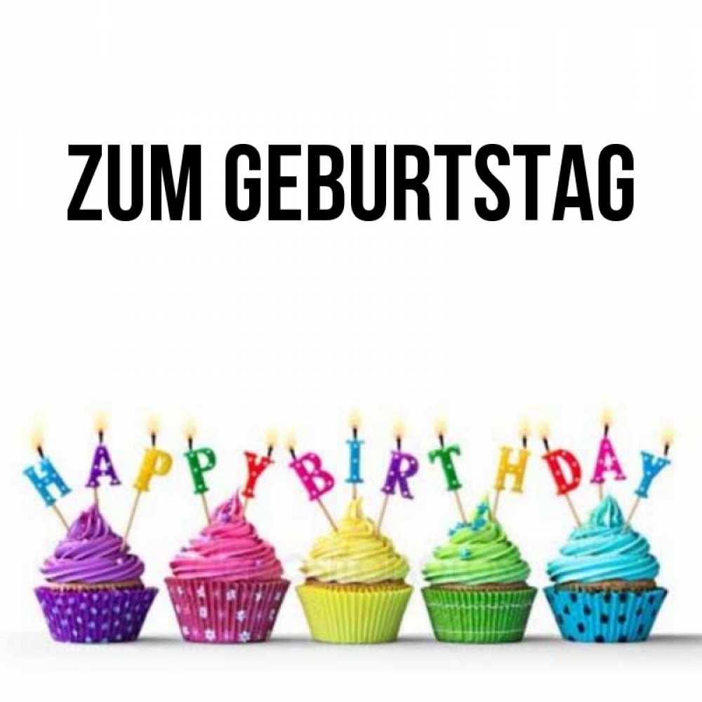 Открытка на каждый день с именем, выберите-имя Zum Geburtstag открытка ко дню рождения с разноцветными вкусняшками Прикольная открытка с пожеланием онлайн скачать бесплатно 