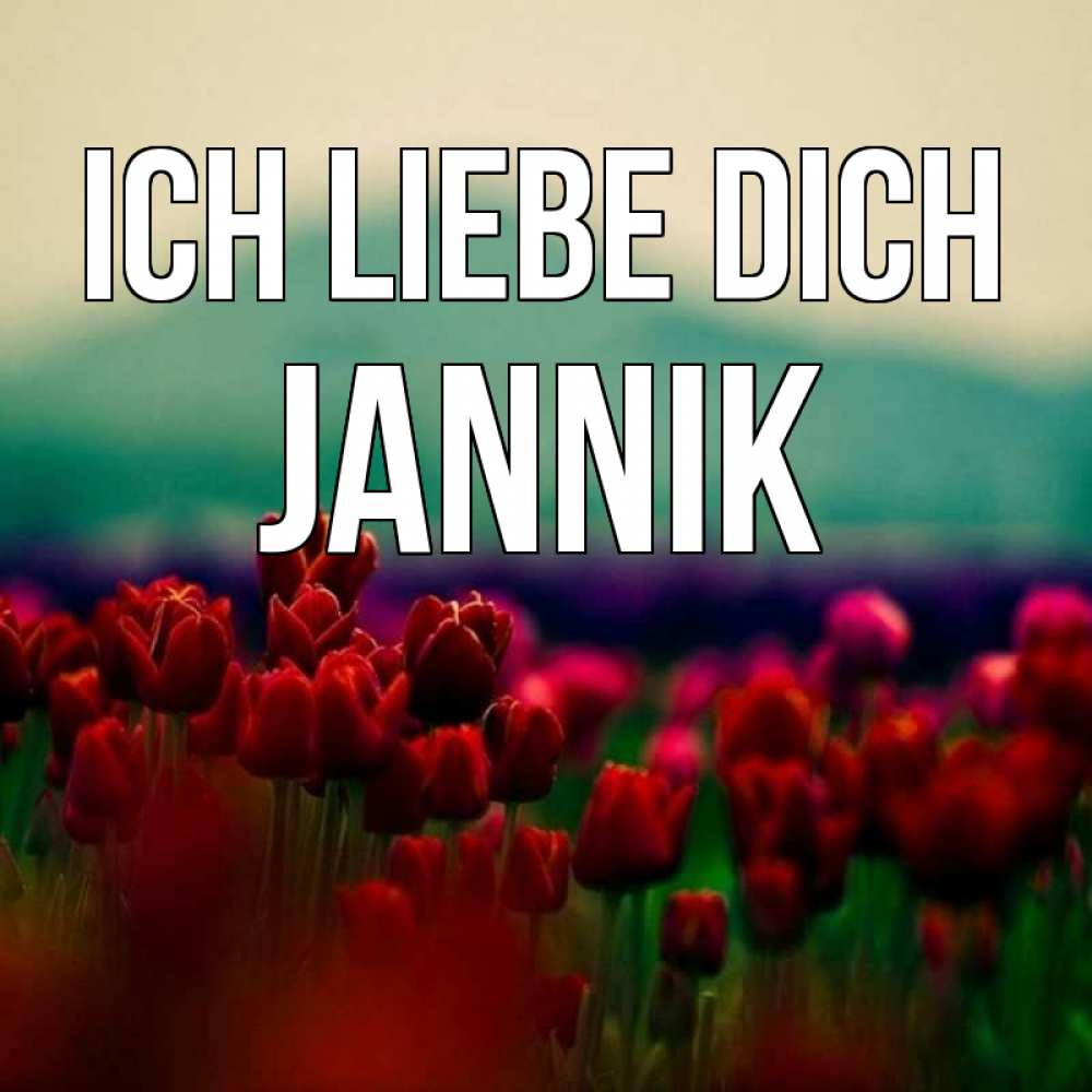 Открытка на каждый день с именем, Jannik Ich liebe dich тюльпаны 4 Прикольная открытка с пожеланием онлайн скачать бесплатно 