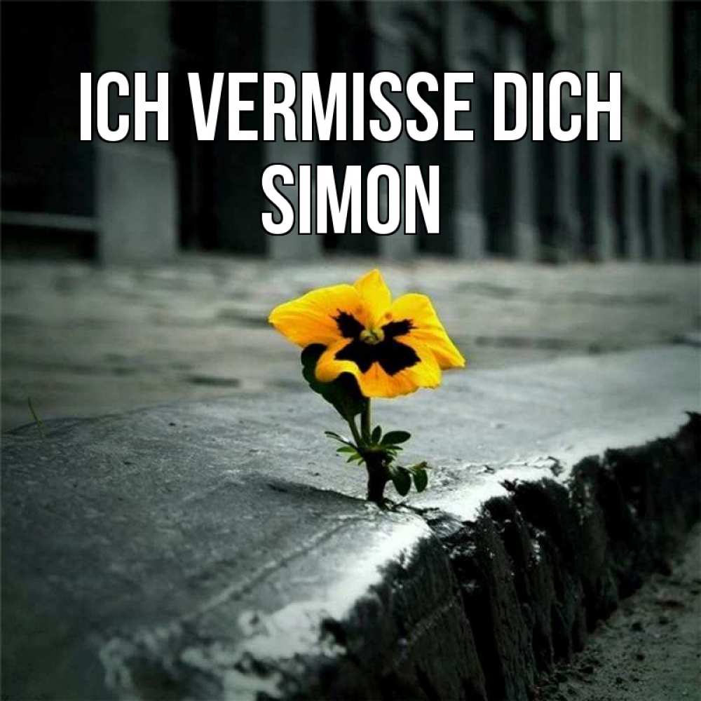 Открытка на каждый день с именем, Simon Ich vermisse dich надеюсь будет лучше Прикольная открытка с пожеланием онлайн скачать бесплатно 