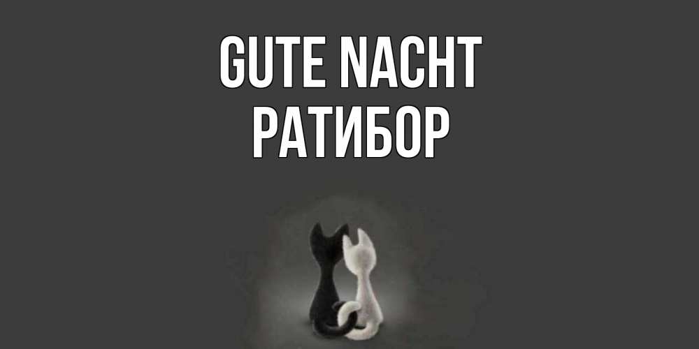 Открытка на каждый день с именем, Ратибор Gute Nacht коты Прикольная открытка с пожеланием онлайн скачать бесплатно 