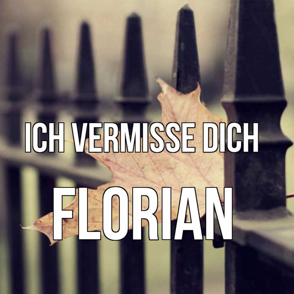 Открытка на каждый день с именем, Florian Ich vermisse dich очень скучно Прикольная открытка с пожеланием онлайн скачать бесплатно 