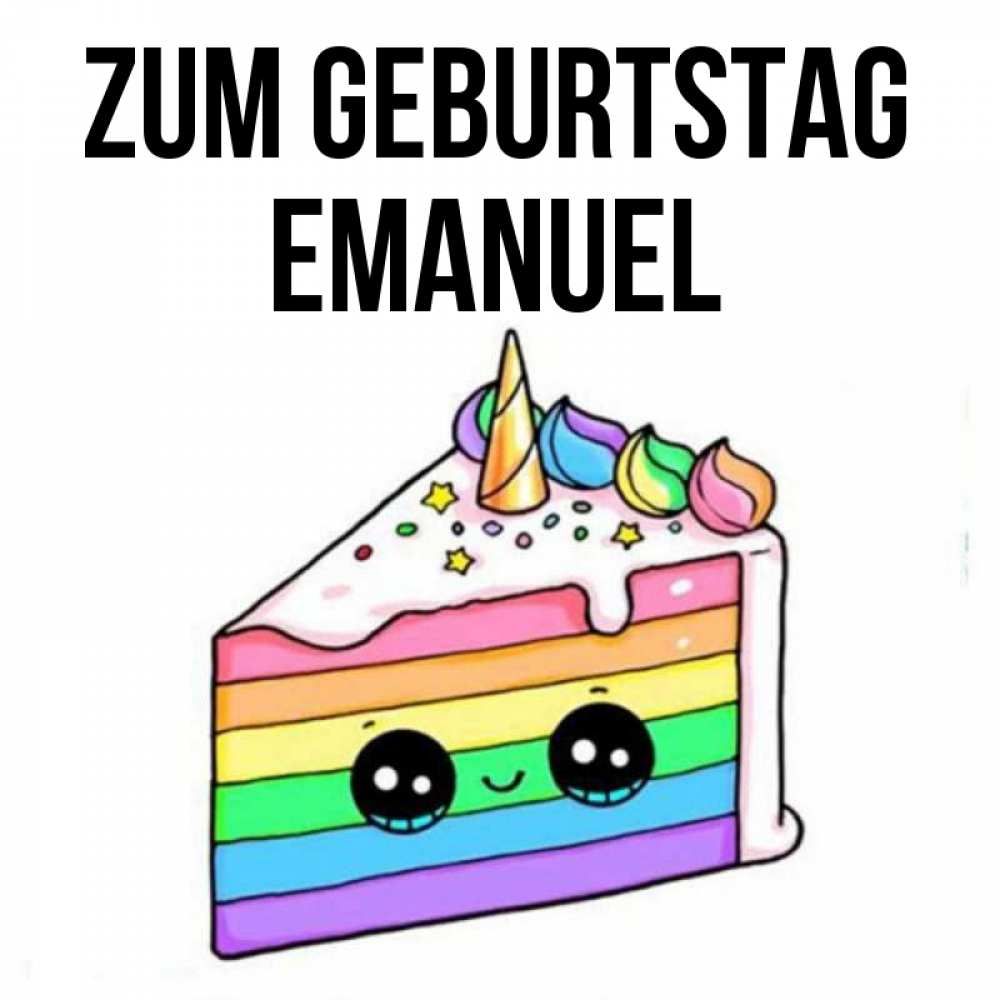 Открытка на каждый день с именем, Emanuel Zum Geburtstag с днем варенья Прикольная открытка с пожеланием онлайн скачать бесплатно 