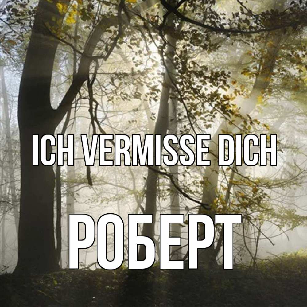 Открытка на каждый день с именем, Роберт Ich vermisse dich грустно Прикольная открытка с пожеланием онлайн скачать бесплатно 