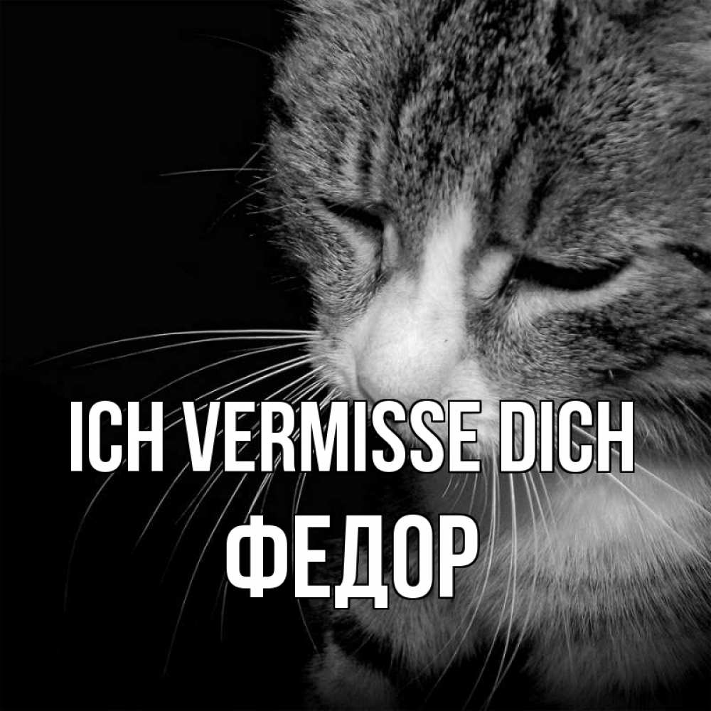 Открытка на каждый день с именем, Федор Ich vermisse dich мне скучно Прикольная открытка с пожеланием онлайн скачать бесплатно 