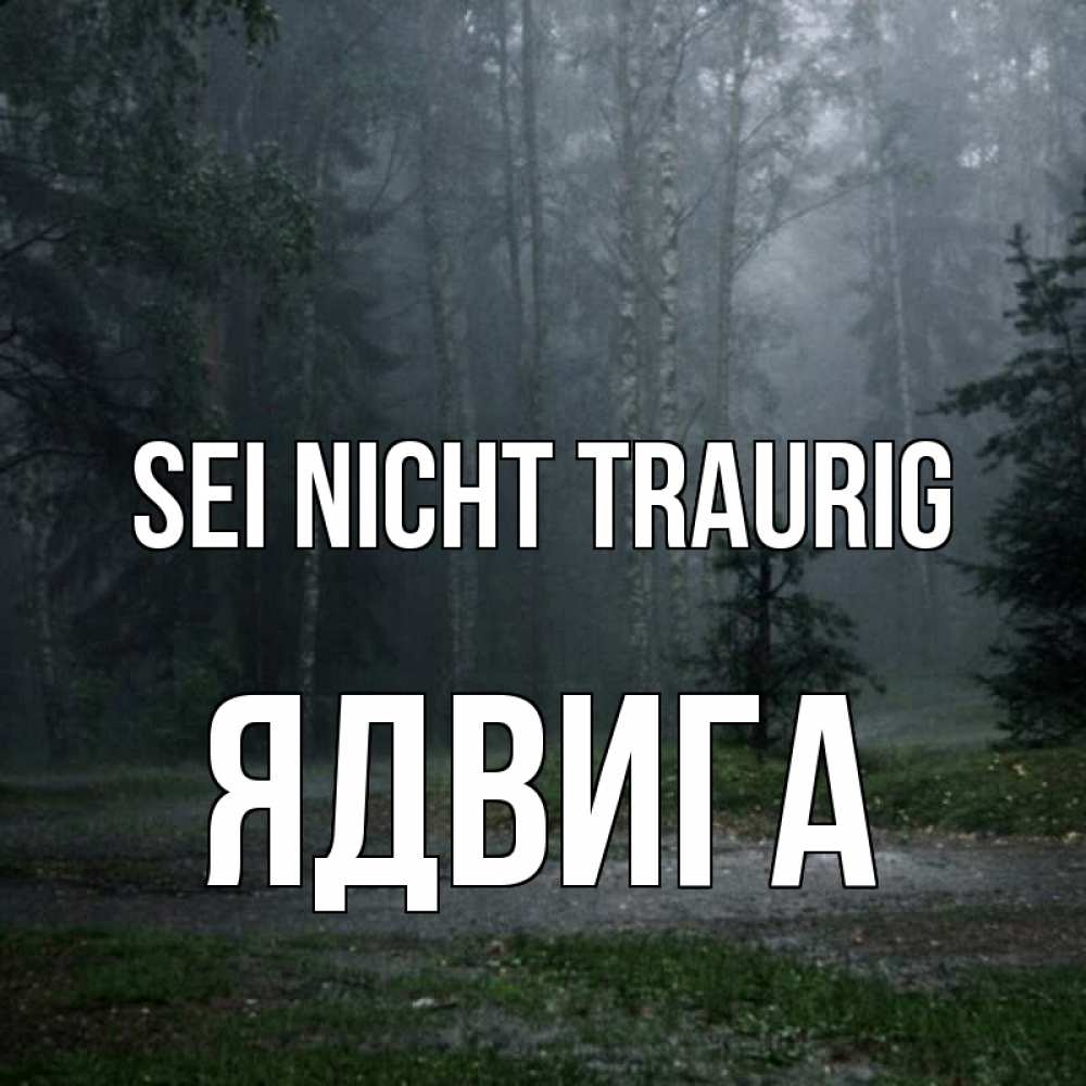 Открытка на каждый день с именем, Ядвига Sei nicht traurig осень Прикольная открытка с пожеланием онлайн скачать бесплатно 