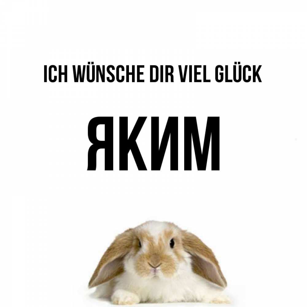 Открытка на каждый день с именем, Яким Ich wünsche dir viel Glück открытки с произвольным текстом который можно вставить в открытку и создать ее самостоятельно бесплатно онлайн Прикольная открытка с пожеланием онлайн скачать бесплатно 