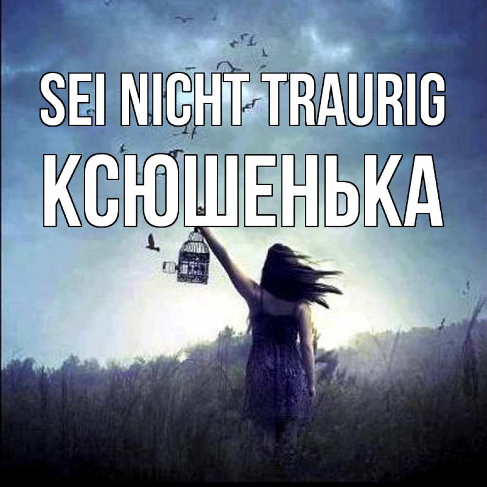 Открытка на каждый день с именем, Ксюшенька Sei nicht traurig на волю Прикольная открытка с пожеланием онлайн скачать бесплатно 