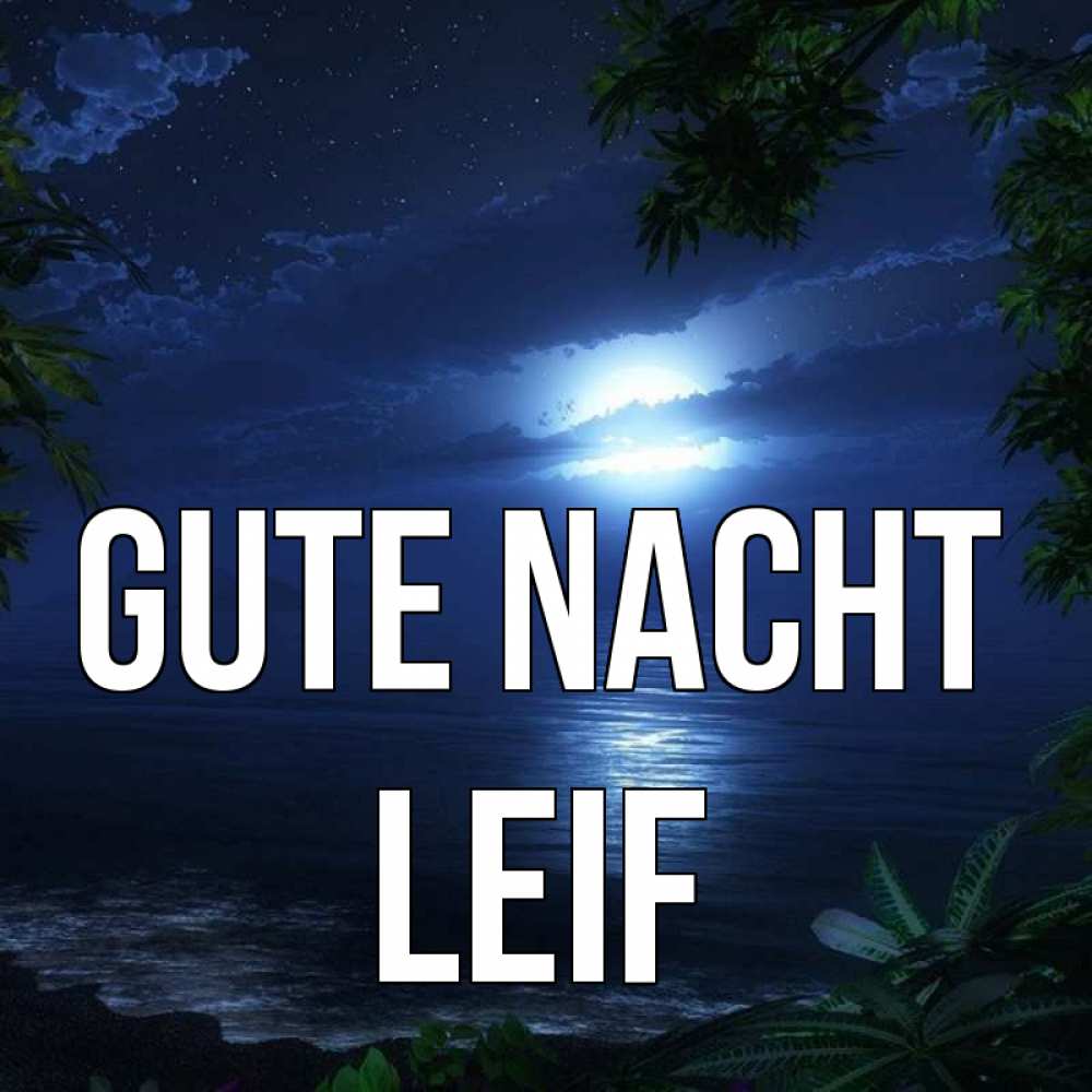 Открытка на каждый день с именем, Leif Gute Nacht тропический остров Прикольная открытка с пожеланием онлайн скачать бесплатно 