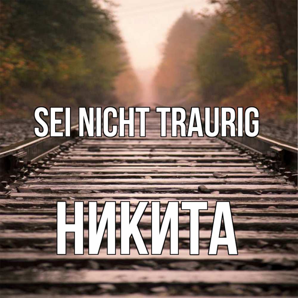 Открытка на каждый день с именем, Никита Sei nicht traurig лес и железная дорога Прикольная открытка с пожеланием онлайн скачать бесплатно 