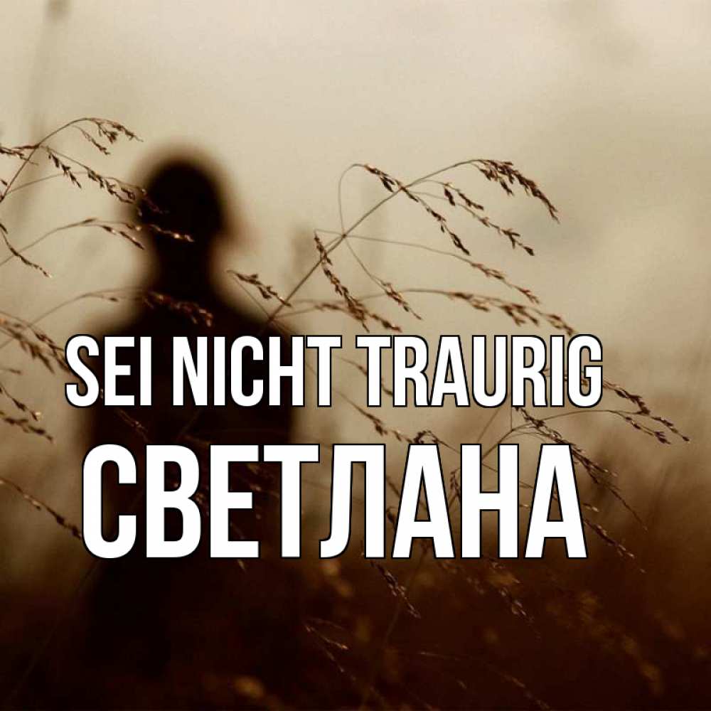 Открытка на каждый день с именем, Светлана Sei nicht traurig грусть Прикольная открытка с пожеланием онлайн скачать бесплатно 